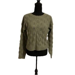 Kohls SO Sweater Size XS Junior Bay Green Leaf Crew Neck New